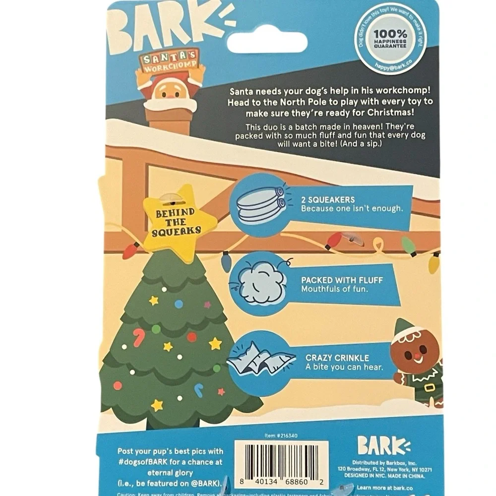 Bark Santa’s Workchomp Small Dog Toys,‎ Brand New